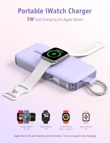 RORRY CharmGo Portable Charger 3 in 1 iPhone Power Bank for Apple 12000mAh - color: Black