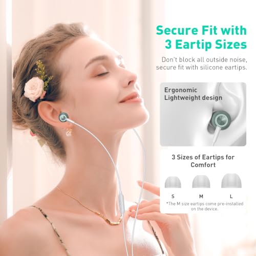 Wired Earbuds 3.5mm Headphones with Mic for Laptop PC Chromebook,Green - color: Green