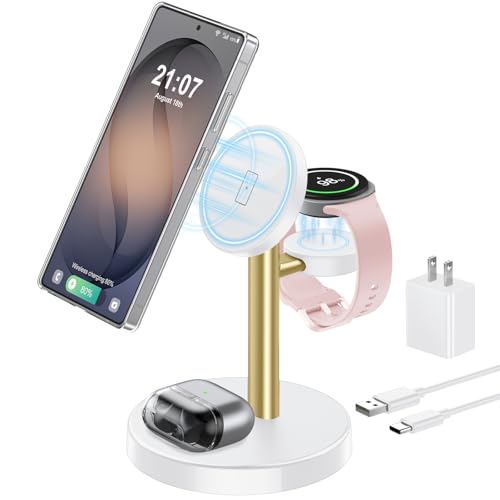 Aeinidi Super Fast Strong Magnetic Wireless Charger for Samsung - color: WhiteGold, size: 15W