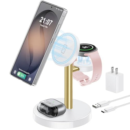 Aeinidi Super Fast Strong Magnetic Wireless Charger for Samsung - color: WhiteGold, size: 15W