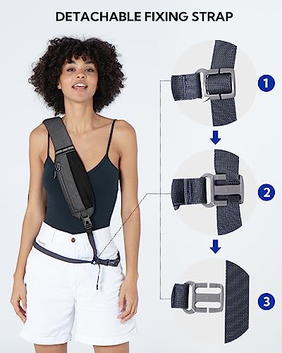 WATERFLY Small Hiking Sling Bag: Crossbody Sling Backpack Chest Bag Daypack for Men Women with Skin-Friendly Shoulder Strap | Additional Triangular Strap,Skin-Friendly Shoulder Strap,,Multi-compartment storage,Water-resistant,Breathable back pad - color: