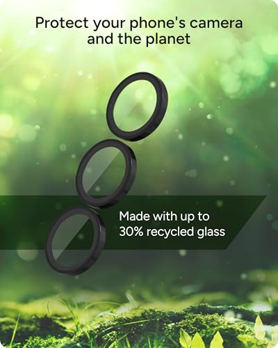 ZAGG Glass Elite Anti-Reflective Samsung Galaxy S25 Camera Lens Protector – Anti-Glare Technology, Maximum Impact & Scratch Resistance, Smudge-Free Surface, Recycled Materials - color: Black, size: Samsung Galaxy S25