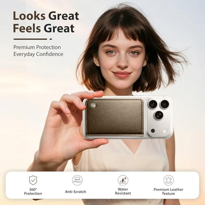 Magnetic Wallet for iPhone, Detachable Magnetic Card Holder Compatible with MagSafe, RFID Blocking Magnetic Phone Wallet with Kickstand for iPhone 17/16/15/14/13/12 Series, Coffee - color: Coffee