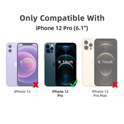 5 in 1 Clear Case for iPhone 12 Pro 6.1", with 2-Pack Screen Protector and Camera Lens Protector, Non-Yellowing Shockproof Bumper Phone Cover, Full Coverage Tempered Glass Film - size: FOR iPhone 12 Pro