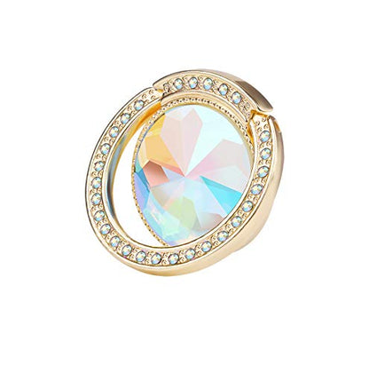 Glitter Bling Bling Phone Ring Holder,Sparkle Phone Ring Artificial Diamond Kickstand,Rhinestone Cell Phone Finger Ring Grip for Women for Almost All Phones,Pad(Gold) - color: Gold B