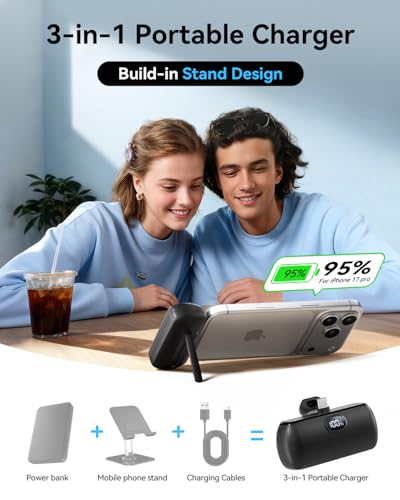 [2-Pack]Portable Charger USB C for iPhone 18/17/16/15 Series,Black&Black - color: Black&Black