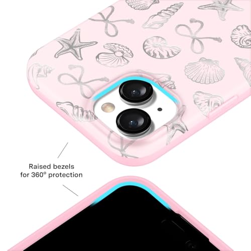 VELVET CAVIAR for iPhone 15 Case - Compatible with MagSafe - 10ft Drop Tested - Protective Summer Cases - Pink Coastal Seashells - color: Pink Coastal Seashells, size: 15