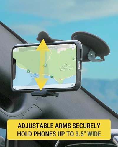 Scosche HDM Universal Suction Cup Phone Mount for Car and Truck Dashboard/Windshield, 360° Adjustable Phone Stand, Cell Phone Holder Compatible with iPhone, Galaxy and All Mobile Android Phones - style: Dash