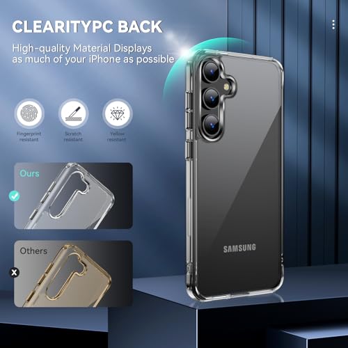 DEERLAMN Clear Phone Case for Samsung Galaxy S24, Transparent Anti-Scratch Non-Yellowing Ultra Slim Fit Shockproof Drop Protection Phone Cover - size: Samsung Galaxy S24