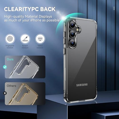 DEERLAMN Clear Phone Case for Samsung Galaxy S25 Plus, Transparent Anti-Scratch Non-Yellowing Ultra Slim Fit Shockproof Drop Protection Phone Cover - size: Samsung Galaxy S25 Plus