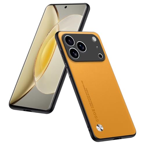 Phone Case Compatible with Smartphone, Compatible with iPhone 17 Pro (6.3"), Protective Cover in PU Leather - Yellow - color: Yellow, size: iPhone17Pro