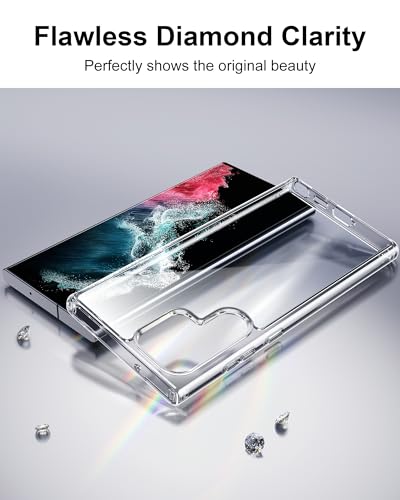HOOMIL Case for Samsung Galaxy S22 Ultra 5G 6.8-Inch, Non-Yellowing, Drop Protection, Anti-Scratch Transparent Hard Back Phone Cover - Crystal Clear - color: Clear, size: Samsung Galaxy S22 Ultra
