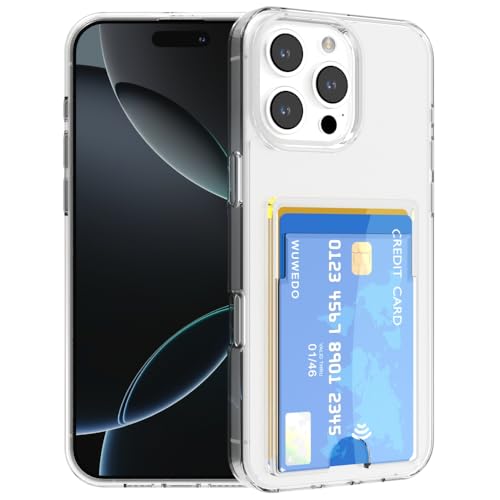 for iPhone 16 Pro Max Clear Card Case - Hybrid Slim Fit Transparent Wallet Cover with Card Holder Slot, TPU + PC, Anti-Yellowing, 6.9" 2024 - color: Clear, size: iPhone 16 Pro Max