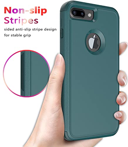 Diverbox for iPhone 8 Plus Case, iPhone 7 Plus Case [Shockproof] [Dropproof] [Dust-Proof],Heavy Duty Protection Phone Case Cover for Apple iPhone 8 Plus & 7 Plus (Dark Green) - color: Dark Green