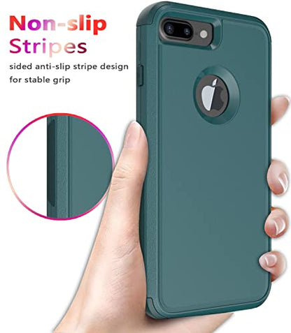 Diverbox for iPhone 8 Plus Case, iPhone 7 Plus Case [Shockproof] [Dropproof] [Dust-Proof],Heavy Duty Protection Phone Case Cover for Apple iPhone 8 Plus & 7 Plus (Dark Green) - color: Dark Green