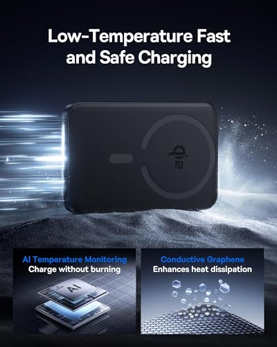 Baseus for MagSafe Portable Charger, Qi2 Certified 15W Wireless Magnetic Power Bank 10000mAh with USB-C Cable 22.5W PD Charging, Battery Pack Compatible with iPhone 18/17/16/15/14 Pro/Pro Max Series - color: Black