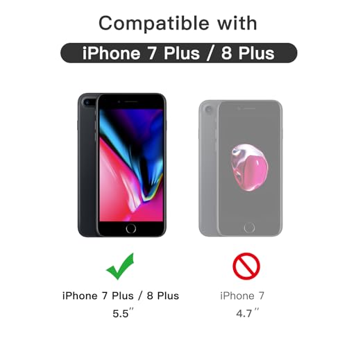 JETech Full-Coverage Screen Protector for iPhone 8 Plus/7 Plus, 3-Pack