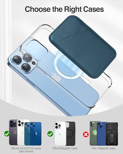 Miroddi for MagSafe Wallet, Ultra-Thin Magnetic Wallet with 2 Card Slots | RFID Blocking, No More Falling, Strongest Magnetic Card Holder for iPhone 17/16/15/14/13/12 Series & Pixel 10 Series, Blue - color: Blue