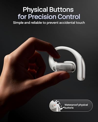SHOKZ OpenFit Pro Open-Ear Earbuds with Noise Reduction, Dolby Atmos, White - color: White