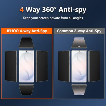 [2 Pack] 4 Way 360 ° Matte TPU Privacy Screen Protector for Samsung Galaxy S26 (Not Glass), Fingerprint Sensor Compatible, Anti-Glare Full Adhesive Flexible Film - size: Galaxy S26