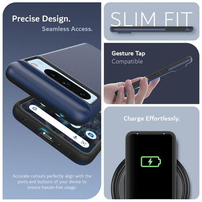 TUDIA MergeGrip [Magsafe Compatible] Designed for Google Pixel 8 Pro Case (2023) - Dual Layer [Military Grade] Shockproof Slim Rugged Tough Heavy Duty Phone Cases - Indigo Blue - color: Indigo Blue, size: Magnetic Pixel 8 Pro