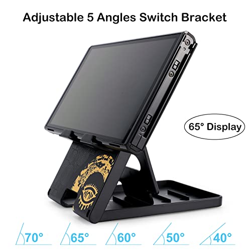Foldable Stand for Nintendo Switch/2/Lite/OLED, Adjustable Switch Holder - color: Black-Tears