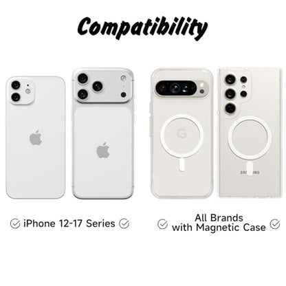 Svanove Magnetic Phone Grip Compatible with Magsafe Phone Grip Holder, Collapsible Cow Print Mag Safe Cellphone Grips Kickstand, Cute Trendy Animal Pattern Stand for iPhone Samsung Android, Black - color: Cow Blcak