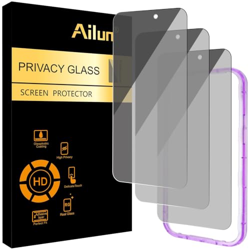 Ailun 3 Pack Privacy Screen Protector for iPhone 17 Pro Max, Tempered Glass - size: 17 Pro Max 6.9 inches