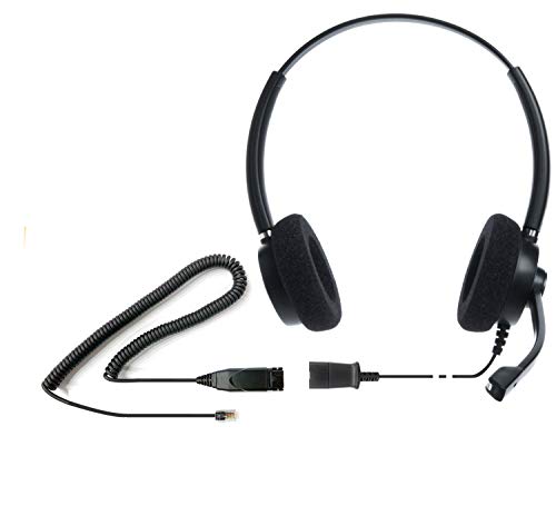 IPD IPH-165 Phone Headset with Noise Cancelling Microphone for Office and Call Center-Compatible with Avaya 1608 1616 9601 9608 9611 9611G 9620 9621 9630 9631 9640 9641 9650 9670 J139 J159 J169 J179 - color: 165-BL-FOAM