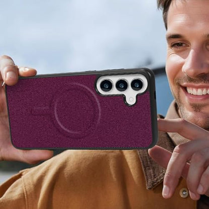 Magnetic Case for Galaxy S25 / S24 Wallet Compatible with Magsafe RFID Blocking Card Holder Detachable Phone Cover Kickstand Snap Strap Zipper Pocket PU Leather (Burgundy) - color: Burgundy, size: Galaxy S25 / S24