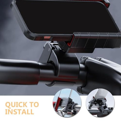 Motorcycle Phone Holder Mount with Vibration Dampening Shock Absorption Phone Bracket Base for Motorbike Navigation and Riding Use