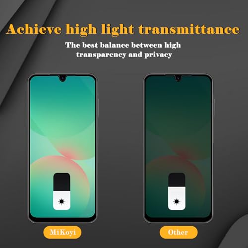 2 Pack Privacy Screen Protector for Samsung Galaxy A26, Tempered Glass Film full Coverage Anti Scratch, Anti-Spy, 9H Hardness, Bubble Free for Samsung Galaxy A26 Privacy Screen Protector - size: Samsung Galaxy A26