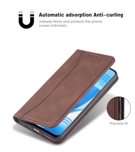 Asuwish Flip Wallet Phone Case for OnePlus Nord N200 5G with Screen Protector Magnetic Closure Folio Cover Credit Card Holder Slot Stand One Plus N 200 G5 1 Plus 200N 1plus One+ 1+ N2005G 2021 Coffee - color: Coffee