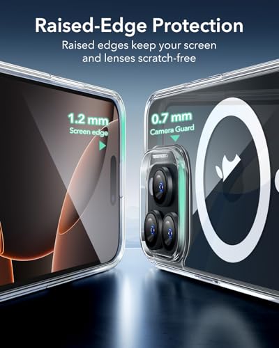 ESR for iPhone 16 Pro Case, Compatible with MagSafe, Shockproof Military-Grade tection, Magnetic iPhone Case for iPhone 16 Pro, Classic Hybrid Case (HaloLock), Clear Black - color: Clear Black