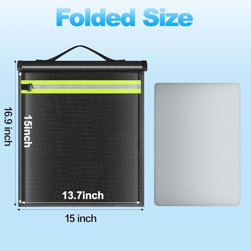 Large Faraday Bags EMP Proof,Portable Faraday Cage for Laptops Tablets,Faraday Bags with Handle&Reflective Strip,EMP bags for Electronics,Fireproof Waterproof RFID Signal Blocker Faraday Pouch - size: 1 Pack XL(Up to Laptop)