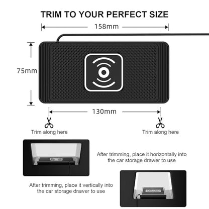 Wireless Car Charger Pad for Honda Pilot 4th Gen 2023 2024 2025 2026 15W Wireless Charging Mat Non-Slip Silicone Phone Charger DIY Trim-to-Fit Accessories,USB-C - color: USB-C