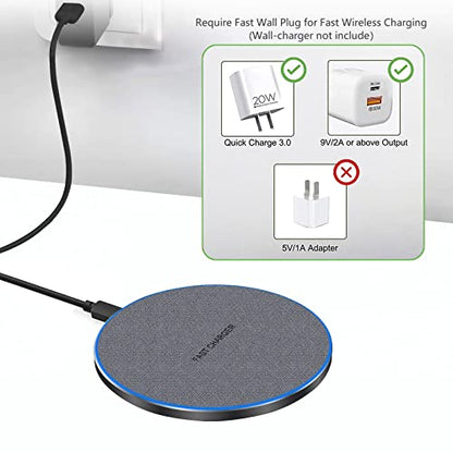 25W Fast Wireless Charger Pad,USB-C Wireless Phone Charging Station - color: Gray