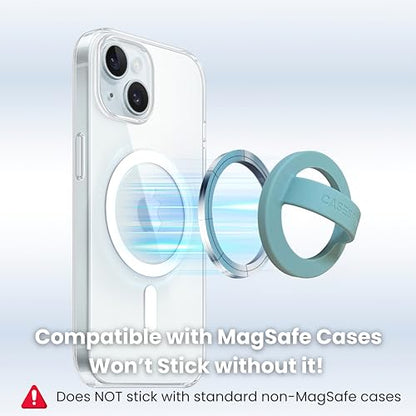 Magnetic Silicone Phone Grip Loop Holder for MagSafe iPhone Case - color: Black