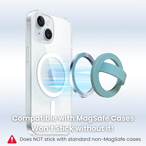 Magnetic Silicone Phone Grip Loop Holder for MagSafe iPhone Case - color: Midnight