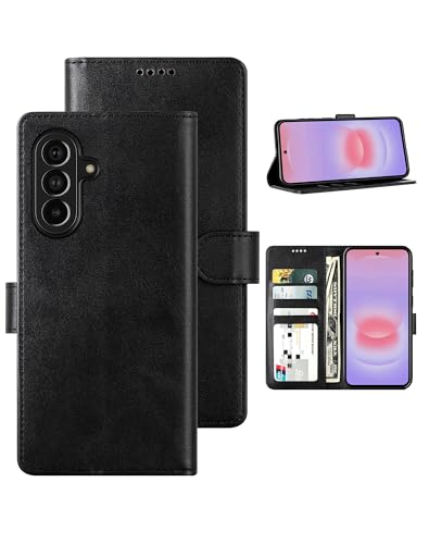 Feitenn for Samsung Galaxy A37 5G (6.7") Case Wallet 2026 with 4 Card Holders Kickstand, PU Flip Leather Magnetic Closure Folio Shockproof Protective Cover, Black - color: Black, size: Samsung Galaxy A37 5G