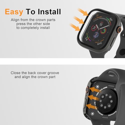 Aluminum Rugged Case for Apple Watch Series 10/11 46mm, Built-in Tempered Glass with Back Cover, Ultra Thin Shockproof Metal Bumper Raised Edge Protection, Titanium Gray - color: Space Gray, size: 46mm