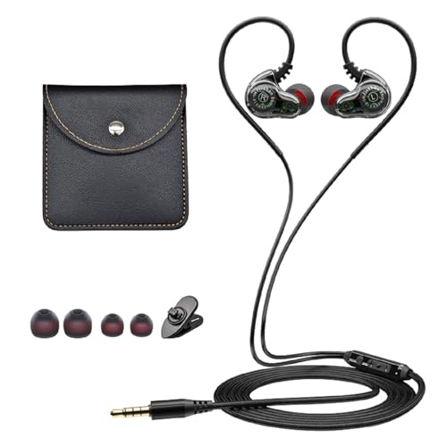 Dual Driver Wired Headphones 3.5mm Jack Earphones Plug in Ear Buds