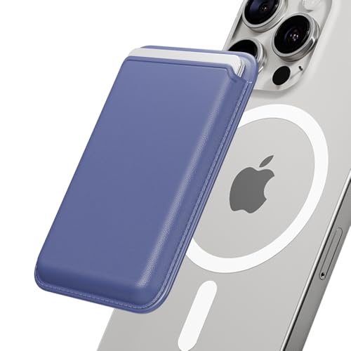 Sinjimoru Magnetic Card Wallet for MagSafe, Vegan Leather, Lavender - color: Lavender