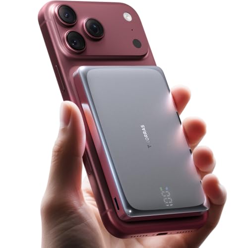 TORRAS MiniMag Pro iPhone 18 Pro Max Portable Charger Power Bank, 10000mAh - color: Mist Silver