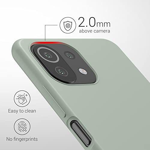 kwmobile Case Compatible with Xiaomi 11 Lite (5G) NE/Mi 11 Lite (5G) Case - TPU Silicone Phone Cover with Soft Finish - Gray Green - color: gray green