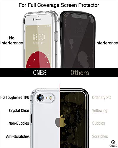 ONES for iPhone SE3 SE2 SE 8 7 Case Clear, Slim Soft TPU Silicone Cover, Military Drop Protective Thin Phone Bumper Case with Shockproof Airbags, Yellowing Resistant, Transparent - color: HD High Transparency, size: iPhone SE / 8 / 7