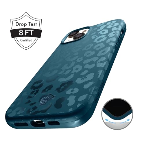 VELVET CAVIAR for iPhone 15 Case - Compatible with MagSafe - 10ft Drop Tested - Metallic Navy Blue Leopard - color: Metallic Navy Leopard, size: 15