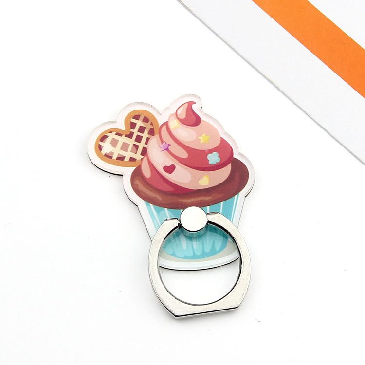 4Pack Cute Phone Ring Grip, Funny Donuts Popcorn Ice Cream Hamburg Chips Cake 360 Rotation Finger Ring Holder Mount Stand Kickstand (Ice Cream)