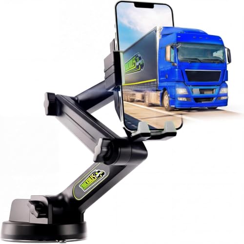 Truckules Truck Phone Mount, 16.9" Long Holder, 18 Wheeler, Gray - color: Gray