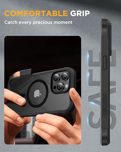 miracase for iPhone 16 Pro Max Case 6.9'', [Bubble Free] Full-Body Bumper Phone case with Built-in Full Glass Screen&Camera Control, Compatible with MagSafe,Drop Proof 16 Pro Max Cover,Black - color: Magnetic Classic Black, size: iPhone 16 Pro Max